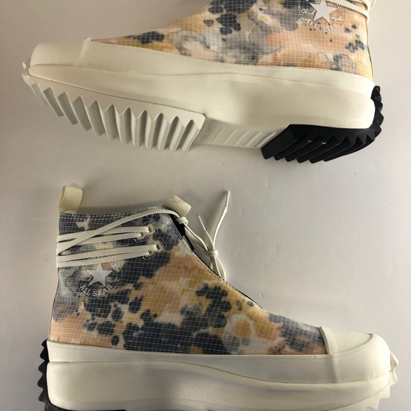 Converse Unisex Run Star Hike Hi Egret/White/Black WASHED FLORALS 170776C - Picture 8 of 11